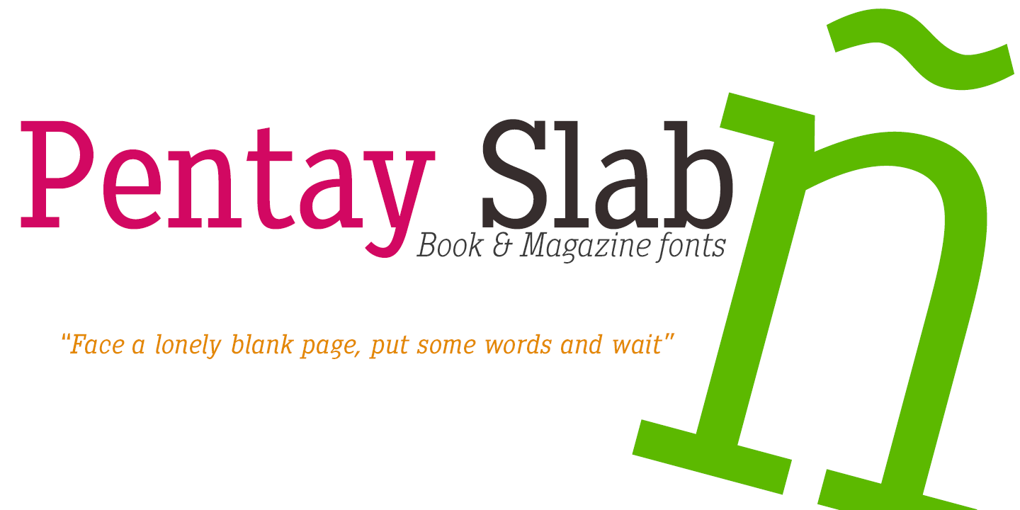 Przykład czcionki Pentay Slab Book Italic